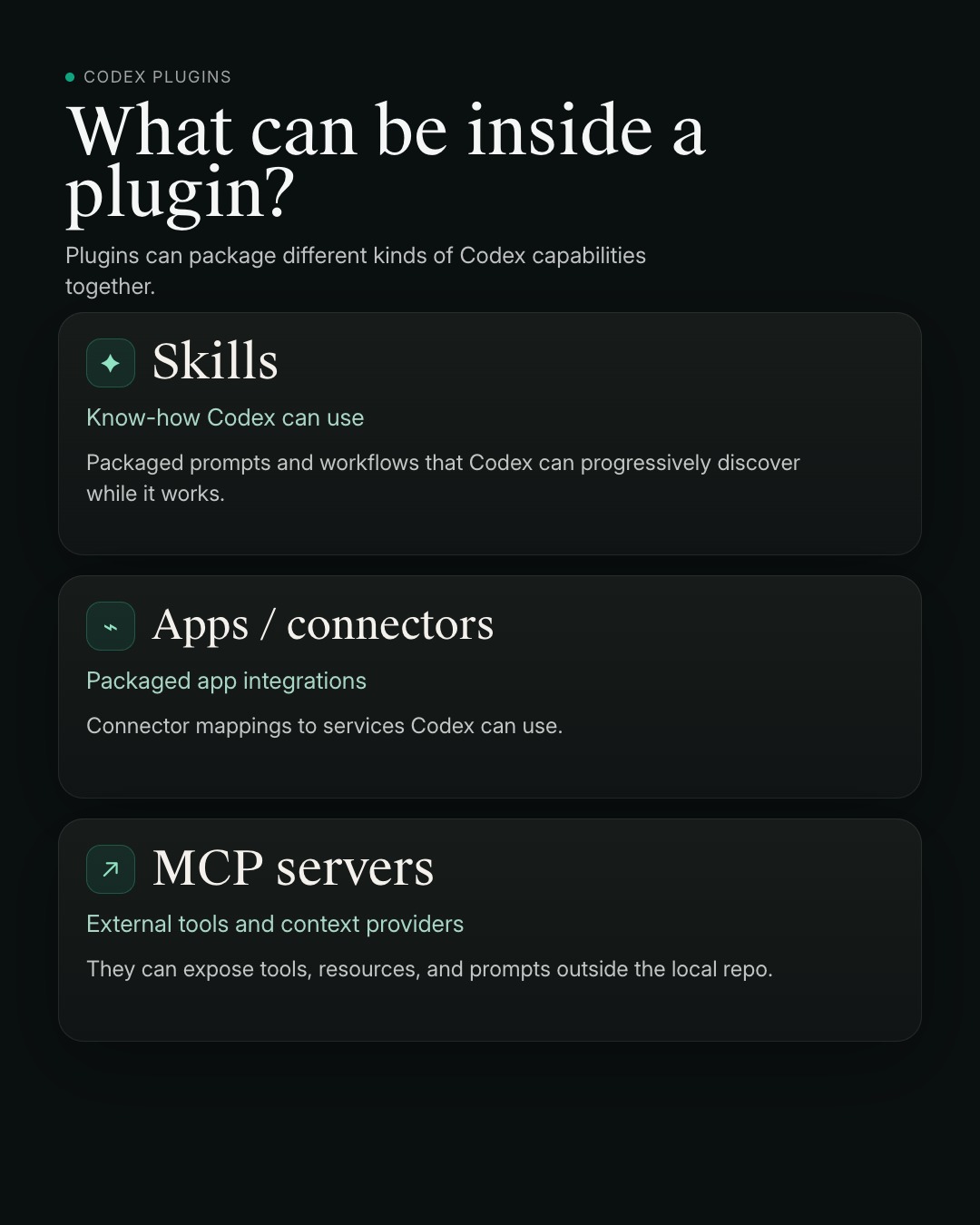 What can go inside a plugin