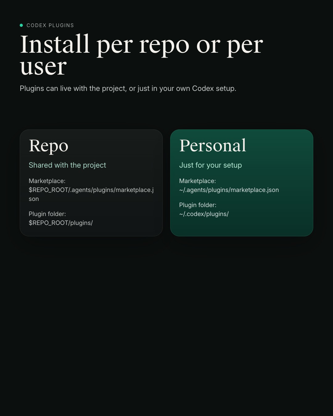 Repo vs personal install scope