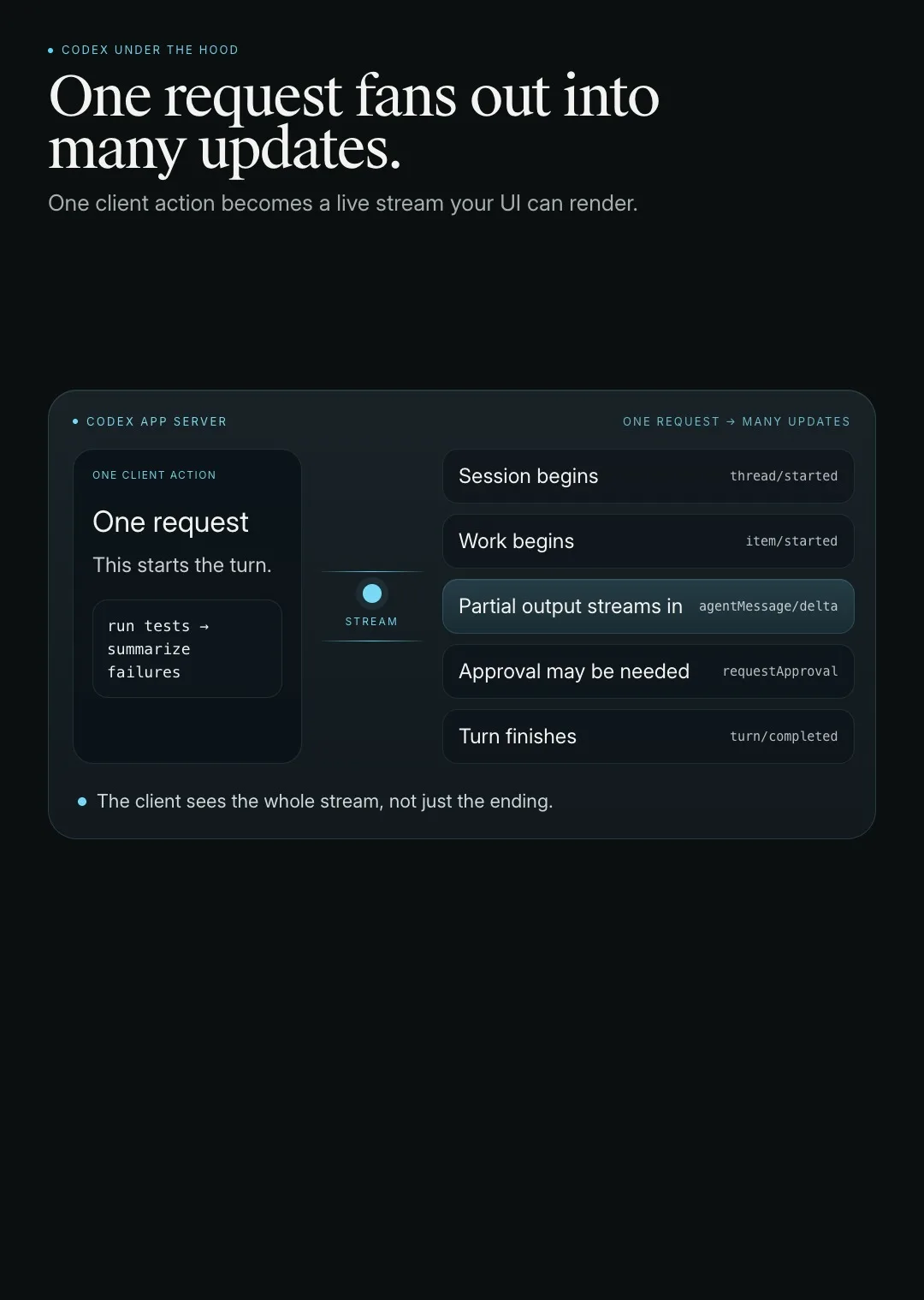 One request becomes many updates
